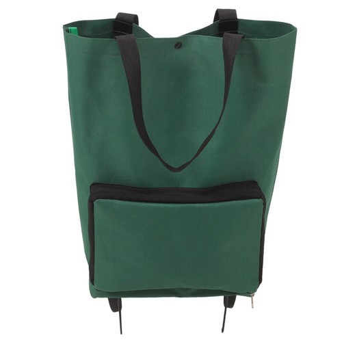 Folding Hand Pull Cart Shopping Grocery Bag with Wheels Reusable on