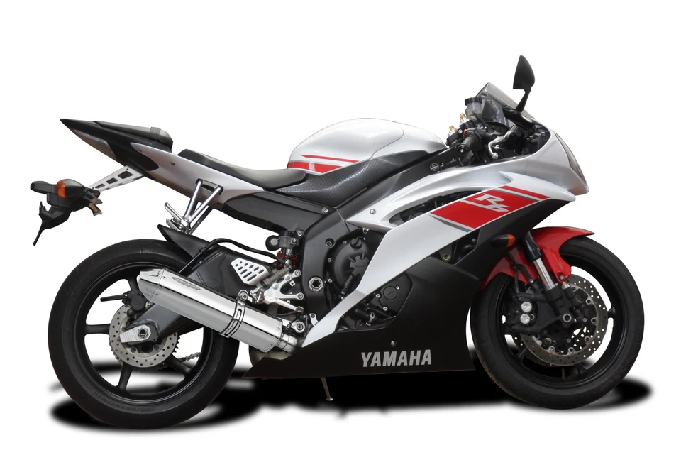 Silenciador de escape de acero inoxidable triovalado Yamaha YZF-R6 2006-2017 Delkevic Slip On 17" Foto 3 de 4