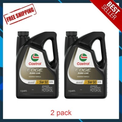 Castrol EDGE Euro 5W30 A3/B4 European Advanced Full Synthetic Motor Oil,5 Quarts