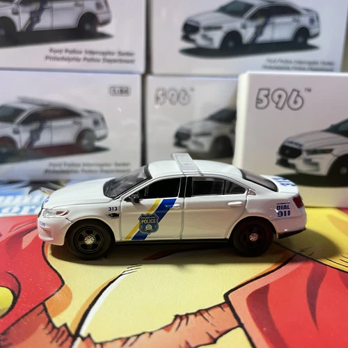 1/64 596 Ford Police Interceptor Sedan Philadelphia Department PPD Model Diecast - Bild 3 von 6