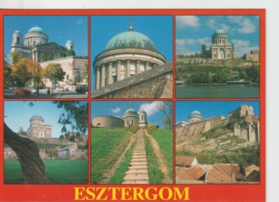 ESZTERGOM, UNGARN - MEHRANSICHT FARBIGE POSTKARTE