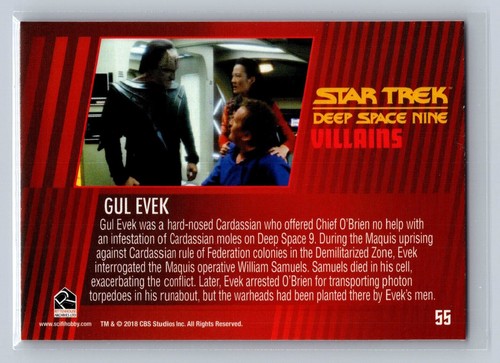Gul Evek - 2018 Star Trek DS9 Heroes/Villains Base Card # 55 - Picture 2 of 2