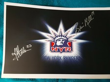 NY Rangers Jeff Beukeboom & Brian Mullen  autographed 11x17 color  photo 
