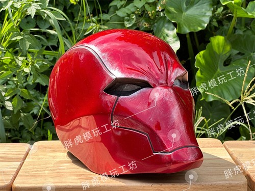 Red Hood Batman Robin Cosplay Helm LED Augen FRP Maske Kostüm Requisiten Geschenke - Bild 9 von 20