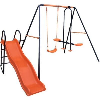 Hedstrom Saturn Spielplatz Sets Schaukel Segelflugzeug & Rutsche Stahlrahmen blau