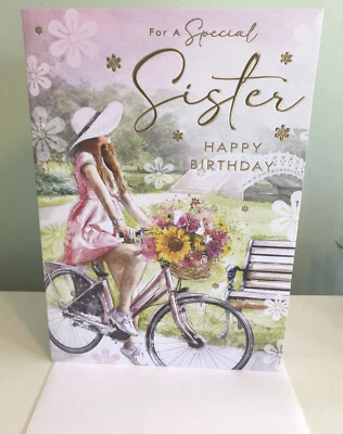 SIMON ELVIN SPECIAL Sister Birthday Card 9 X 6.5 INCHES**lovely Verse. Inserted And Wrapped.