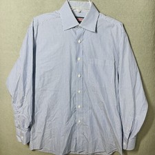 Vineyard Vines Mens 15 1/2 100s 2 Ply Cotton Dress Shirt Blue Striped