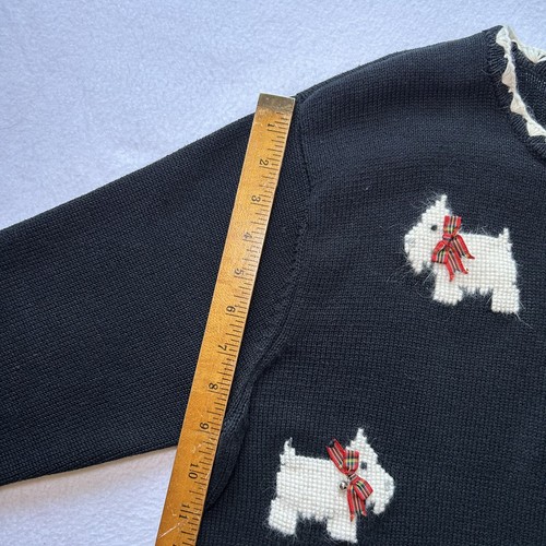 Talbots Women’s Scottie Dog Sweater Estimated Size XL - No Size Tag Grannycore - Picture 23 of 24