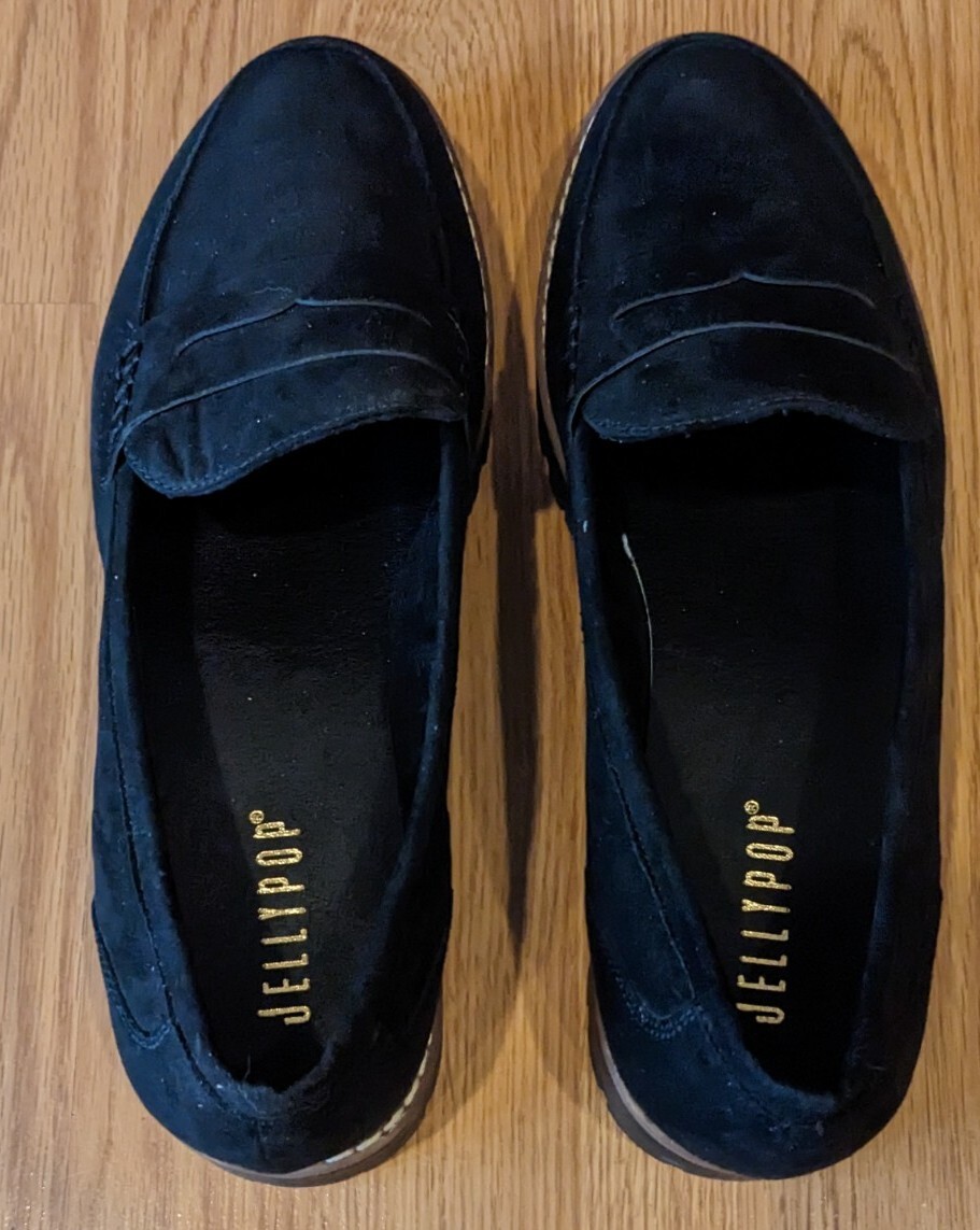 SAOLA Mocassini donna JellyPop Paris plateau grossi neri suola a strappo ecopelle 12W