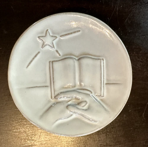 Vintage Frankoma Pottery Christmas Card 1977 3" Round