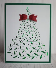 Handmade FOILED Christmas Tree - Holly Jolly Christmas card kit of 4