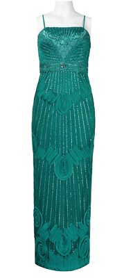  Sue Wong Beaded   Dress And Most Lexirious Fabrics Size 2 Color Teal