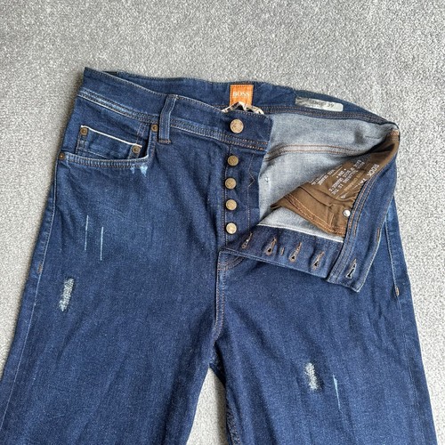 HUGO BOSS Damen Jeans Hose W30 L30 Relaxed Fit Straight Stretch 7003 Blau Denim - Bild 10 von 14