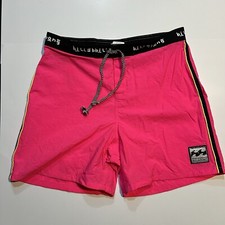 Vintage Billabong Board Shorts Swim Trunks Size 32 34 Pink Black
