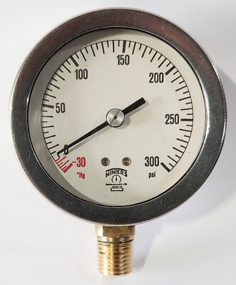 #ad #ad Winter#x27;s Gauge 30 quot;HG to 300 PSI 1 4quot; NPT Stainless Steel Pressure Gage New $23.15