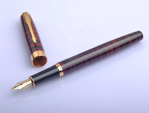 BAOER 388 Red Marble Fountain Pen with 5 ink cartridges. Free Shipping! - Picture 1 of 2