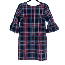 VINEYARD VINES Jolly Plaid Greenwich Flutter Sleeve Shift Dress Size 2 NWT $148