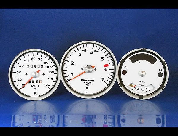 Cuadro de instrumentos indicadores de cara blanca para Porsche 914-6 1970-1971 Foto 2 de 4