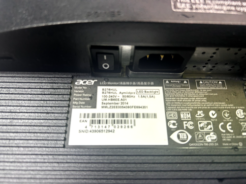 Acer B276HUL 27" LED LCD Monitor 2560 x 1440 60Hz HDMI/DISPLAY PORT 1.2 #D207 - Picture 6 of 10