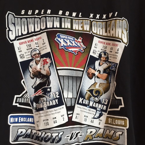 Super Bowl xxvi Mens 2XL Short Sleeve Shirt Tom Brady Kurt Warner New Orleans - Picture 13 of 16