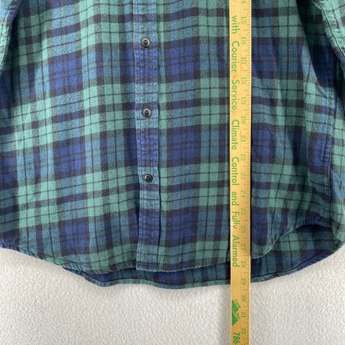 GAP Shirt Men M Flannel Tartan Blackwatch Plaid Standard Button Up Cotton Green - Picture 10 of 11