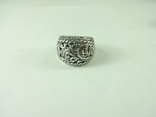 Sterling Silver Carolyn Pollack Filigree Flower Wide Band Ring Size 6.75