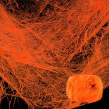 800 sqft Halloween Glow Spider Webs Indoor  Outdoor Spooky Spider Webbing wi...