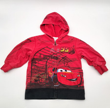 Pixar Disney Store Cars Lightning McQueen 95 Red Zip Hoodie Kids Toddler 2T / 3T