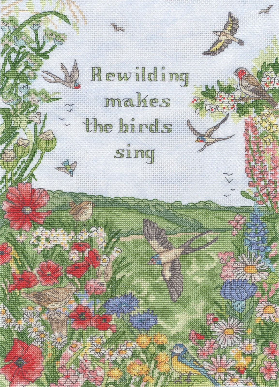 Bothy Threads Counted Cross Stitch Kit - Rewild and Sing - Image 4