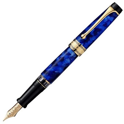 Aurora 996-BF Fountain Pen  F Fine Point  Optima Blue GT Suction Type  Genuine