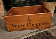 Extra Large Veuve Clicquot Champagne Decorative Wooden Hamper / Log Box 43cm
