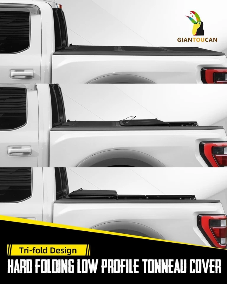 5.5 FT 67.1" Hard Tri Fold Low-profile Tonneau Cover For 2015-2025 Ford F-150 - Image 2 of 4