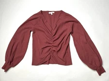Grade & Gather Sweater Womens Large Mauve Long Sleeve Ruched Pullover Knit Top
