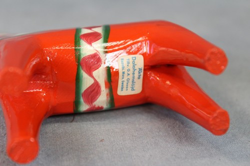 Original Vintage Akta Dalahemslojd Carved Wooden Dala Horse G Olsson 10cm Orange - Bild 5 von 5
