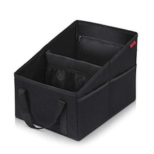 Car Seat Organizer - Passenger Seat Organizer, Collapsible Small Car Black