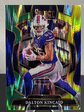 2025 Panini Select #85 Dalton Kincaid Green and Yellow Prizm Shock Buffalo Bills