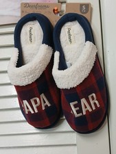 Dearfoams Papa Bear S 7-8 Plaid Memory Foam Slippers