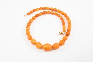 O09F46 Bernsteinkette Butterscotch mit Silber 925 vergoldeter Schließe