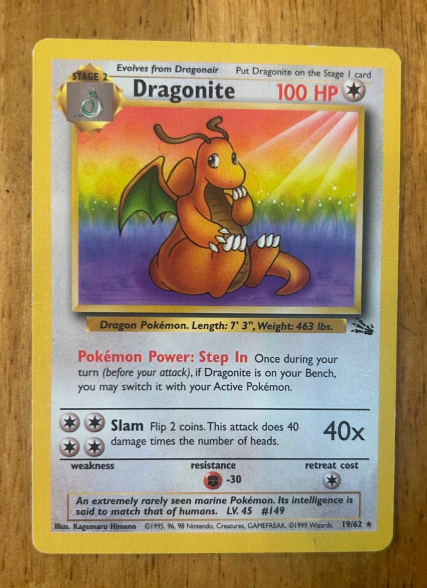 Pokemon Dragonite Fossil #19/62 NM