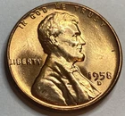 1958 D Uncirculated Lincoln Wheat Cent Roll End Toning Exact Coin Imaged #LWC535