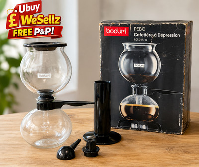 Bodum PEBO Vakuum Kaffeemaschine 1,0 l 8 Tassen Siphon Kaffeemaschine verpackt gebraucht guter Zustand