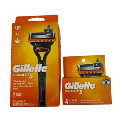 Gillette Fusion5 Razor 1 Handle + 6 Cartridges Men's Shaving Kit