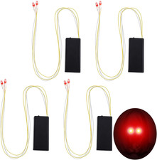4 Pcs Halloween Glowing LED Light up Eyes for Mask Cosplay 24 Inch, Red