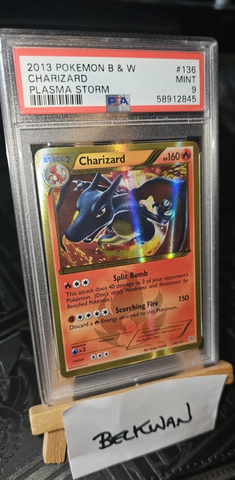 Pokemon Charizard Holo Card 136/135 Black White Plasma Storm Secret Rare PSA 9 - Image 3 of 3
