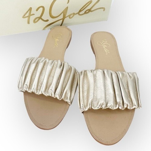 42 Gold by Chinese Laundry Neu im Karton Britta Freizeit Sandale in Metallic Gold - Gr. 7,5 - Bild 2 von 7