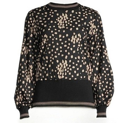    FRENCH CONNECTION Lynx Mahi Print Sweater | Preppy Fall Must Have Knit, Sz