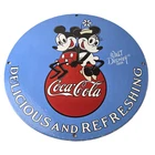 Vintage Coca Cola Sign - Mickey Mouse Refreshing Soda Gas Porcelain Disney Sign