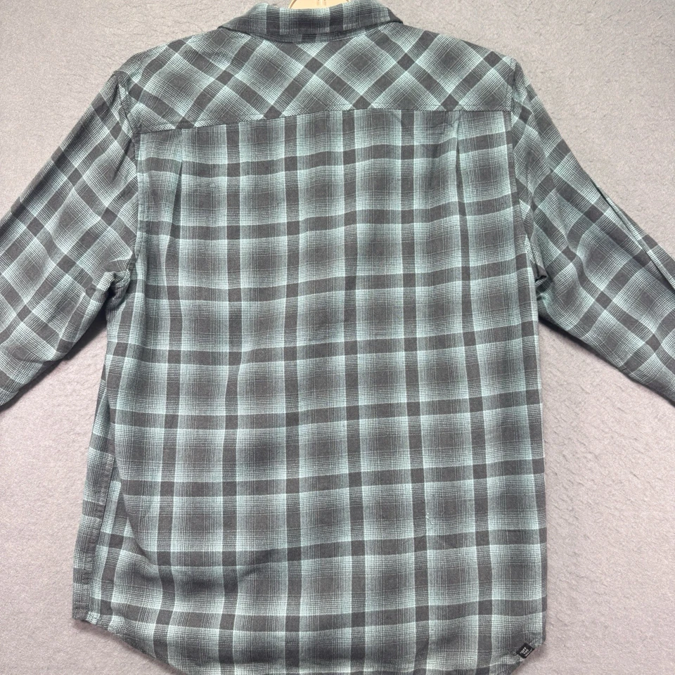 Camisa Vans Adulto Grande Verde Azul Franela a Cuadros Manga Larga Patín Surf Informal Foto 4 de 4