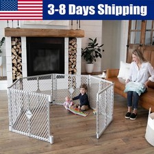 Baby Play Yard 6-panel Freestanding Home Interior DesignGray Plastic Ages 0 New