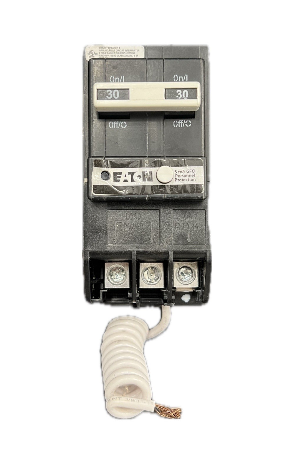 EATON BRN230GF 2 Pole 30A 120/240V Circuit Breaker GFCI Ground Fault ~
